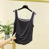 Chaleco de punto sin mangas con cuello en U de colores para mujer, cómodo de modal, nuevo para el verano, versátil, top básico de tirantes casual