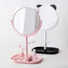 Espelho de Maquiagem Desenho Animado de Mesa Espelho de Penteado de Mesa Espelho Pequeno de Maquiagem Rotativo Grande com Bandeja Espelho de Princesa para Dormitório