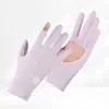 Guantes de Protección Solar para Primavera y Verano para Mujer, Guantes Antideslizantes para Ciclismo con Palma Hueca Táctiles, Guantes Anti-UV para Viajes al Aire Libre