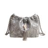 Bolso Nuevo Estilo Chino para Mujer Gran Capacidad 2024 Nuevo Verano Versátil Cadena Bolso Cruzado Diseño Bolso Cubo Plisado