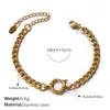 Pulsera de Moda Europea y Americana Collar de Oro de 18K Cadena en Forma de O Collar de Cristal Pulsera de Perlas Collar de Circonita Joyería de Acero Inoxidable