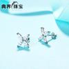 Pendientes de trébol de cuatro hojas de plata de ley 925, pendientes de pétalos, con exquisita joyería de plata recomendada por fabricantes mayoristas.