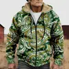 Chaqueta de Algodón Gruesa con Forro de Polar Estilo Étnico Camuflaje Transfronterizo 2025 con Cremallera y Bolsillos de Parche para Abrigo