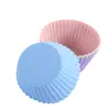 Forma Redonda para Muffin Transfronteiriça Forma para Bolo de Arroz com Ovo Copo de Silicone para Cupcake Pudim Pequeno Forma para Assar Sobremesa Forma de Bolo