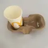 Suministro de Porta Vasos de Pulpa de Papel para Té de Leche, Bandejas Fijas Anti-Sacudidas para Café, Porta Vasos de Papel para Embalaje para Llevar