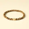 Pulsera de Madera de Águila con Cuentas de Cristal de Cabello Dorado, Nueva Joyería de Madera Estilo Chino, Souvenir para Atracciones Turísticas, Venta al por Mayor para Transmisiones en Vivo