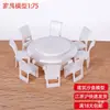 Mesa redonda manualidades mesa de arena modelo muebles pequeños adornos modelo mesa y silla miniatura mesa de comedor restaurante mesa mini silla