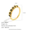 Diseño Transfronterizo Europeo y Americano Sentido de Diseño de Nicho Joyería de Mano de Lujo de Alta Gama Anillo Redondo de Acero Inoxidable Chapado en Oro de 18K Ojo de Caballo Diamante Verde