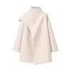Comercio Exterior al por Mayor Otoño Nuevo Estilo Europeo y Americano Diseño de Lana Doble Cara Chaqueta Abrigo Holgada