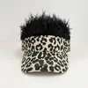Gorra de peluca impresa de moda transfronteriza para hombre, gorra de béisbol de una sola pieza divertida de hip-hop europeo y americano para exteriores con peluca simulada y visera solar