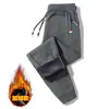 Calças grossas forradas de lã masculinas, calças esportivas largas e casuais plus size, calças de moletom da moda para atividades ao ar livre, calças retas