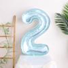 Globo Digital de Película de Aluminio de 32 pulgadas Color Gelatina Cristal Azul Decoración de Fiesta Escena de Cumpleaños Número 1 Infantil