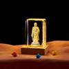 Amitabha 3D Tridimensional Laser Escavação Interna Cristal Luminoso Cubo Suprimentos de Buda Decoração de Corredor Enfeites Criativos