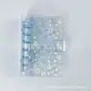 Estilo Japonês Fofo A7 Botão Duplo PVC Estrela Laser Colorido Fichário Transparente Seis Furos Capa para Caderno Planejador