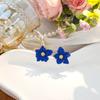 Pendientes de flores suaves con un ambiente primaveral dulce y fresco, estilo coreano, sencillos pendientes de pétalos multicapa Mori para mujer.