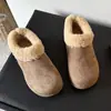 Zapatos de Algodón Estilo Papa Pequeña para Nieve con Puño de Terry de Caña Baja Modelo 2026 Nuevo en Invierno con Felpa Plus Suela Suave Extra Gruesa Zapatos de Algodón Birkenstock