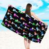 Toalla de playa de rizo estampado de doble cara para comercio exterior, microfibra transfronteriza para adultos, toalla de baño para natación, venta al por mayor, secado rápido, terciopelo de doble cara