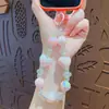 Corrente de chaveiro com contas de celular de amor de desenho animado criativo, pingente de bolsa fofo para mulheres, chaveiro, pequeno presente, atacado