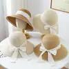 26 Novo Chapéu de Palha com Laço de Bolinhas Estilo Francês para Mulheres, Chapéu de Sol de Verão com Aba Larga, Faz o Rosto Parecer Menor, Adequado para Férias e Praia