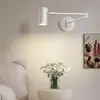 Lámpara de Pared Plegable Brazo Largo Brazo Oscilante Dormitorio Mesita de Noche Retráctil Giratorio Lectura Simple Minimalista Protección Ocular Nórdico Estudio