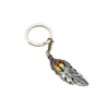 Collar Personalizado Ojo de Diablo con Pluma, Llavero de Coche de Acero Inoxidable de Nicho, Cadena Decorativa para Suéter