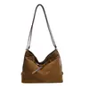 Bolsa Tote Grande Capacidade Estilo Coreano Feminina 2026 Nova Retro Camurça Pelúcia Moda Casual Ombro Transversal