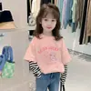 Camiseta de Manga Larga 100% Algodón Puro para Niñas, Nuevo Estilo Primavera y Otoño, Top Elegante para Bebés y Niños, Camiseta de Capa Base