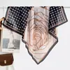 Lenço de seda de 90cm para mulheres, versátil e elegante, lenço pequeno rosa para pescoço, acessório estiloso para combinar com camisas, xales e lenços de cabeça