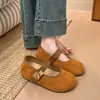 Sapatos Mary Jane Birkenstock de Sola Grossa para Aumento de Altura Femininos 2026 Outono Novo Retro Combinam com Saias Sapatos de Dirigir Birkenstock