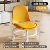 Taburete Pequeño Giratorio con Ruedas para Uso Doméstico, Taburete Bajo con Soporte Lumbar, Respaldo Acolchado Grueso Silencioso y Suave, Silla Pequeña con Ruedas para Movilidad y Estar Sentado Largo