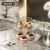 Plato de Frutas de Múltiples Niveles, Lujo Accesible, Mesa de Café Elegante para el Hogar, Plato para Exhibir Bocadillos y Dulces, Adornos de Plato de Frutas de Alto Valor para la Sala de Estar