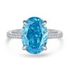 Anillo de Plata de Ley S925 Color Azul Marino para Mujer Diamante de Alto Carbono Zafiro Circonita Zirconia Imitación Topacio Huevo de Paloma Anillo