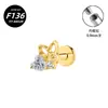Nuevo Stud para Labio de Aleación de Titanio G23 Piercing con Rosca Interna de Fondo Plano Joyería Stud para Hélice Auricular Estilos Plateado y Dorado Venta al por Mayor