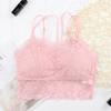 Top de tubo sexy de verano sin costuras con espalda cruzada y base de encaje sin aros de acero, ropa interior antiexposición para mujer