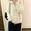 Roupas Femininas Coreanas Dongdaemun Roupas Femininas Alta Qualidade Senso de Design Zíper Duplo Botão Dupla Face Cardigan de Tricô Peça de Tricô Jaqueta