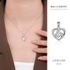 Collar de plata esterlina S925 con colgante único de circonita en forma de corazón, estilo japonés y coreano simple y elegante, lujo ligero INS, trébol, flor, diamante