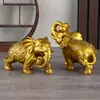 "Modelo nuevo" elefante de la fortuna, artesanía de elefante totalmente de cobre en color latón, decoración para el hogar para sala de estar y entrada