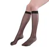 Calcetines Transparentes hasta la Pantorrilla, Calcetines Blancos, Calcetines JK Estilo Japonés Antideslizantes de Media Pantorrilla, Medias de Terciopelo Ultra Transparentes Adelgazantes de Verano