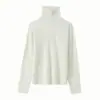 ¡Conjunto Estilo Gris! Suéter de Lana Tejido Adelgazante de Cuello Alto para Mujer 2025 Nuevo Otoño Temprano Suéter Interior Holgado