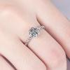 Anillo de plata antigua estilo japonés, estilo tailandés, con diseño desgastado y flor de rosa dulce para mujer.
