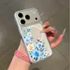 Capa transparente magnética simples azul floral mais vendida da Amazon para iPhone 17/18 Pro Max