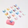 Adesivo de unha decorativo de diamante para unhas com borboleta de resina mini transparente com banho de cor Aurora tridimensional e laço pequeno - Pacote de material de diamante