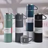 Taza Aislada al Vacío de Acero Inoxidable 304, Una Taza con Tres Tapas, Taza Recta de Regalo, Juego de Caja de Regalo de Alta Gama Portátil para Exteriores Venta al por Mayor