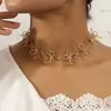 Collar Colgante de Flor Moda Estilo Europeo y Americano Tipo Hada para Mujer, Diseño Nicho Hueco Cadena Clavícula Lujo Ligero Venta al por Mayor
