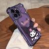Adecuado para Funda de Teléfono Móvil Apple 16Promax Dibujos Animados Kuromi Iphone15Pro Bolsa de Aire de Cuatro Esquinas Electrochapado Anticaída