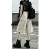 Calça Jeans Skinny de Damasco Solta de Cintura Alta Fluida Valoriza a Silhueta Cobre Imperfeições Comprimento Sete Quartos Confortável Fashion Versátil Calça de Barra Larga