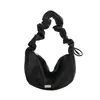Bolsa Croissant Nicho Estilo Coreano para Mulheres, Nova Bolsa Transversal de Verão com Alça de Ombro Plissada, Bolsa Dumpling, Moda para o Dia a Dia, Cor Prata