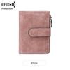 Billetera de Mujer con Cepillo Antirrobo RFID Transfronteriza Nueva, Multitarjeta Simple de Tres Cuerpos, Billetera Corta Retro Europea y Americana