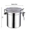 Conjunto de quatro latas de armazenamento de alimentos seladas, latas de aço inoxidável para chá, tabaco, grãos de café, latas para armazenamento de lanches, latas para conservação de frescor