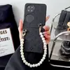 Textura de cuero de lujo premium para funda de teléfono Huawei pocket 2 osos de dibujos animados retro p50pocket sets